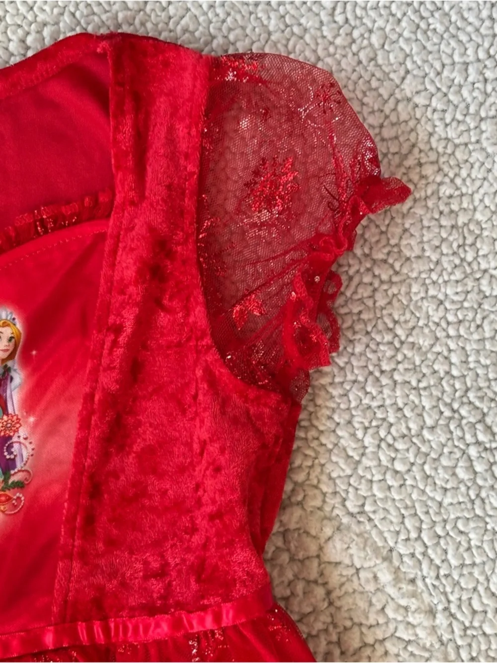 Disney Red Princess Dress with Multicolor Princess Art - Picture 5 of 7